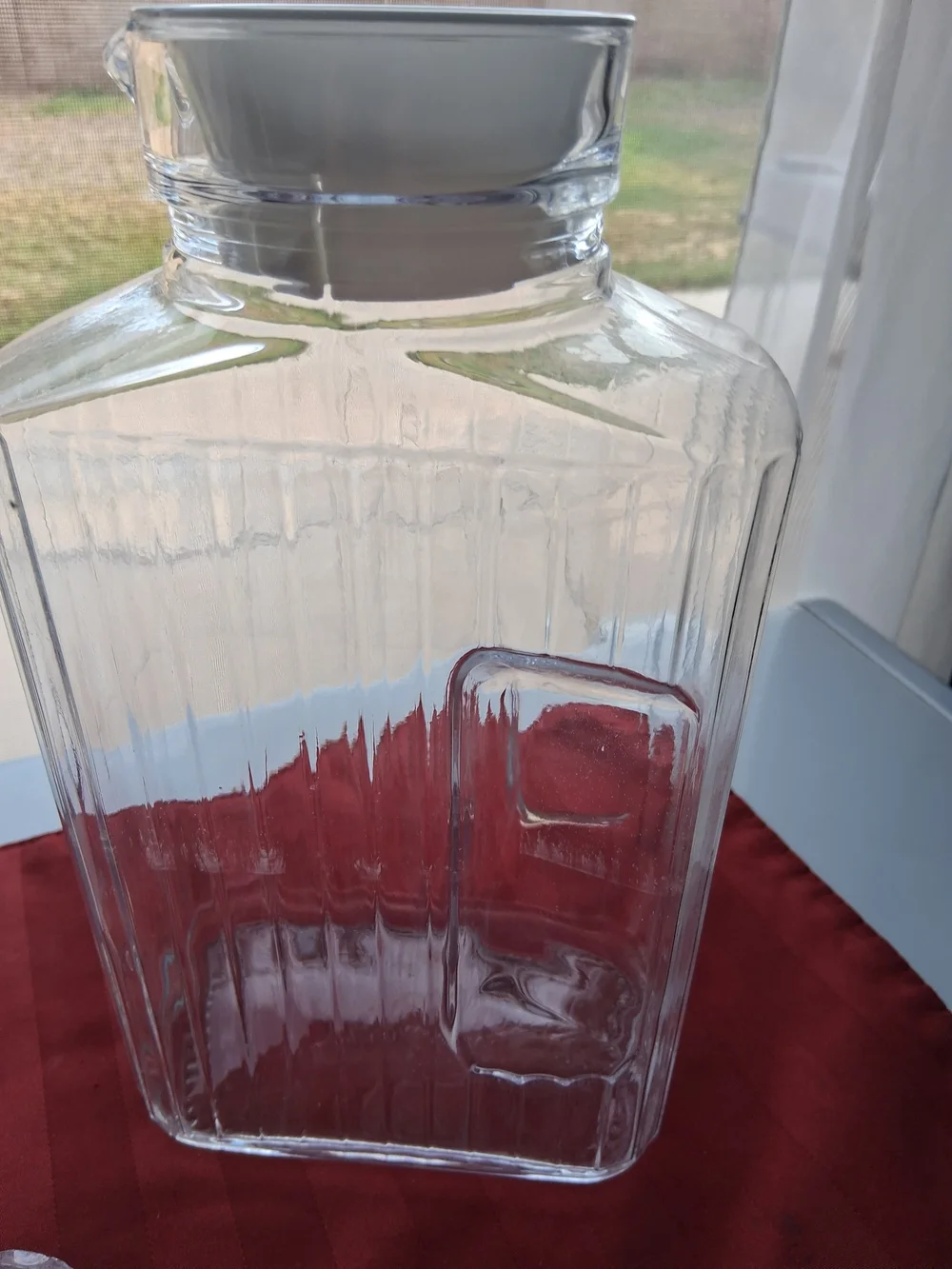 Clear Glass Storage Jar with White Lid - Home Kitchen